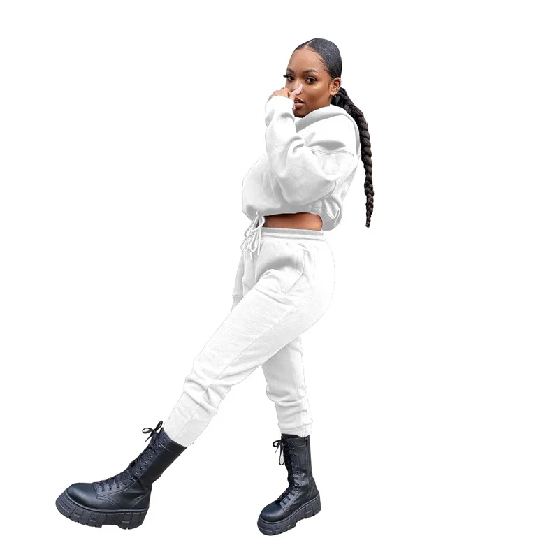 

Tracksuit Women 2 Piece Set New Autumn Pure Color Leisure Outfits Pullover Hoodies Long Sleeve Top Skinny Pants Suits Streetwear