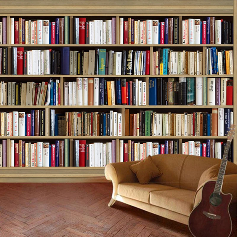 Заказная настенная живопись ретро 3D фотообои для книжной полки обои учебы