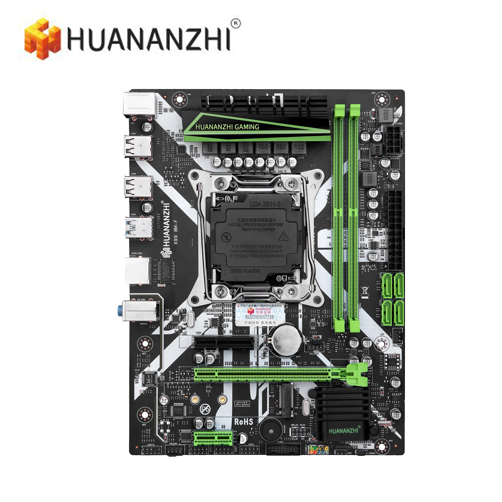 HUANANZHI X99 8M F материнская плата слот LGA2011 3 USB3.0 NVME M.2 SSD Поддержка DDR4 ECC REG памяти и
