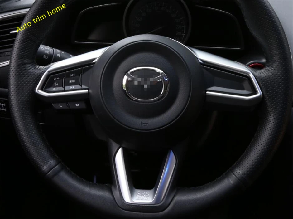 

Lapetus Steering Wheel Decoration Strip Cover Trim Interior Refit Kit Fit For Mazda 3 2017 2018 ABS Matte / Carbon Fiber Look