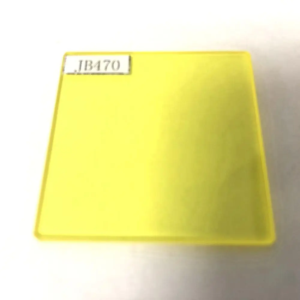 50x50 мм квадратный JB470 470 нм IR pass uv cut Желтый оптический фильтр|Оптические фильтры| |