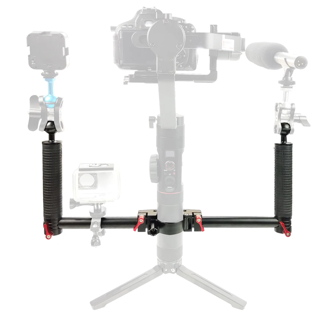 Двойной ручной держатель с удлиненным кронштейном стабилизаторы камеры