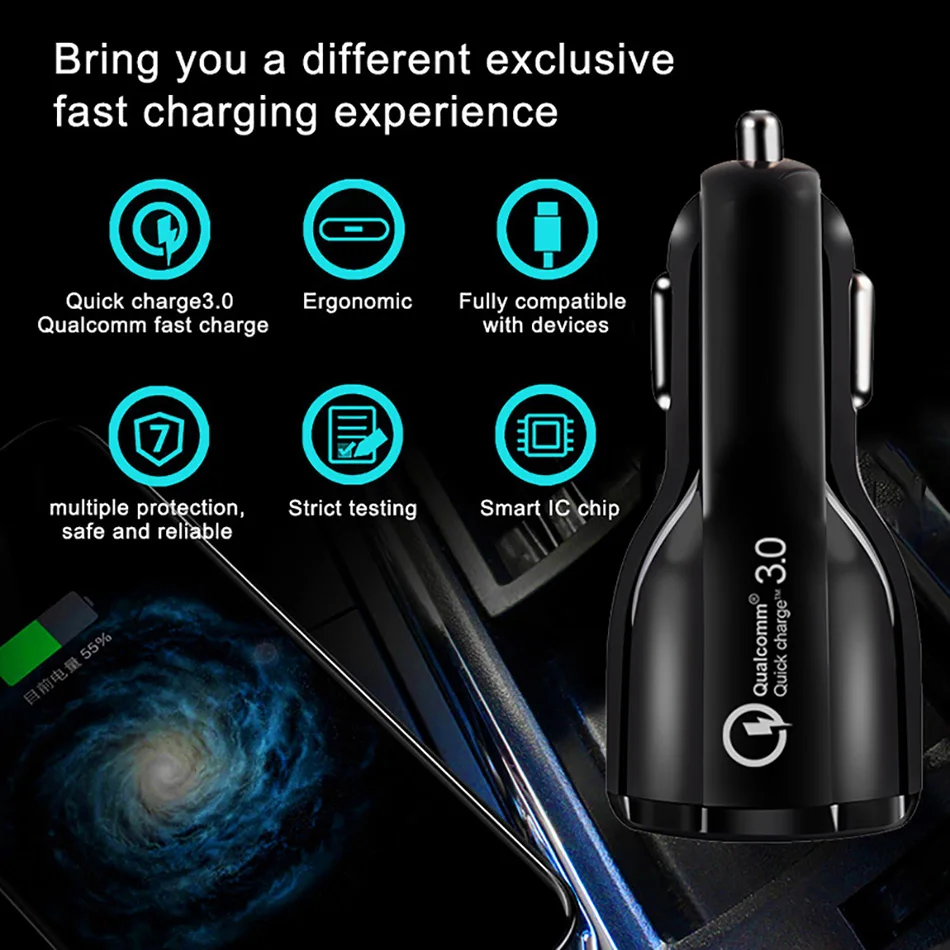 Cafele автомобильное зарядное устройство для телефона samsung iPhone Xiaomi huawei Dual USB мини автомобильное зарядное устройство адаптер Автомобильное зарядное устройство 3.1A MAX