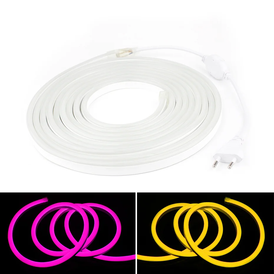 Светодиодная неоновая световая полоса AC 220 В 230 в 240 2835 SMD гибкая трубка Неоновая 120