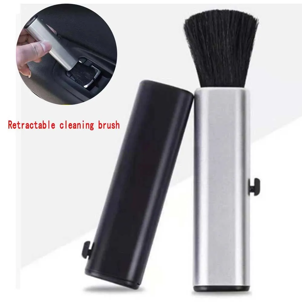 

1* cleaning brush Car Air Conditioner Outlet Vent Dust Removal Brush Keyboard Cleaning Tools ABS Black/Silver Dust Removal Brush