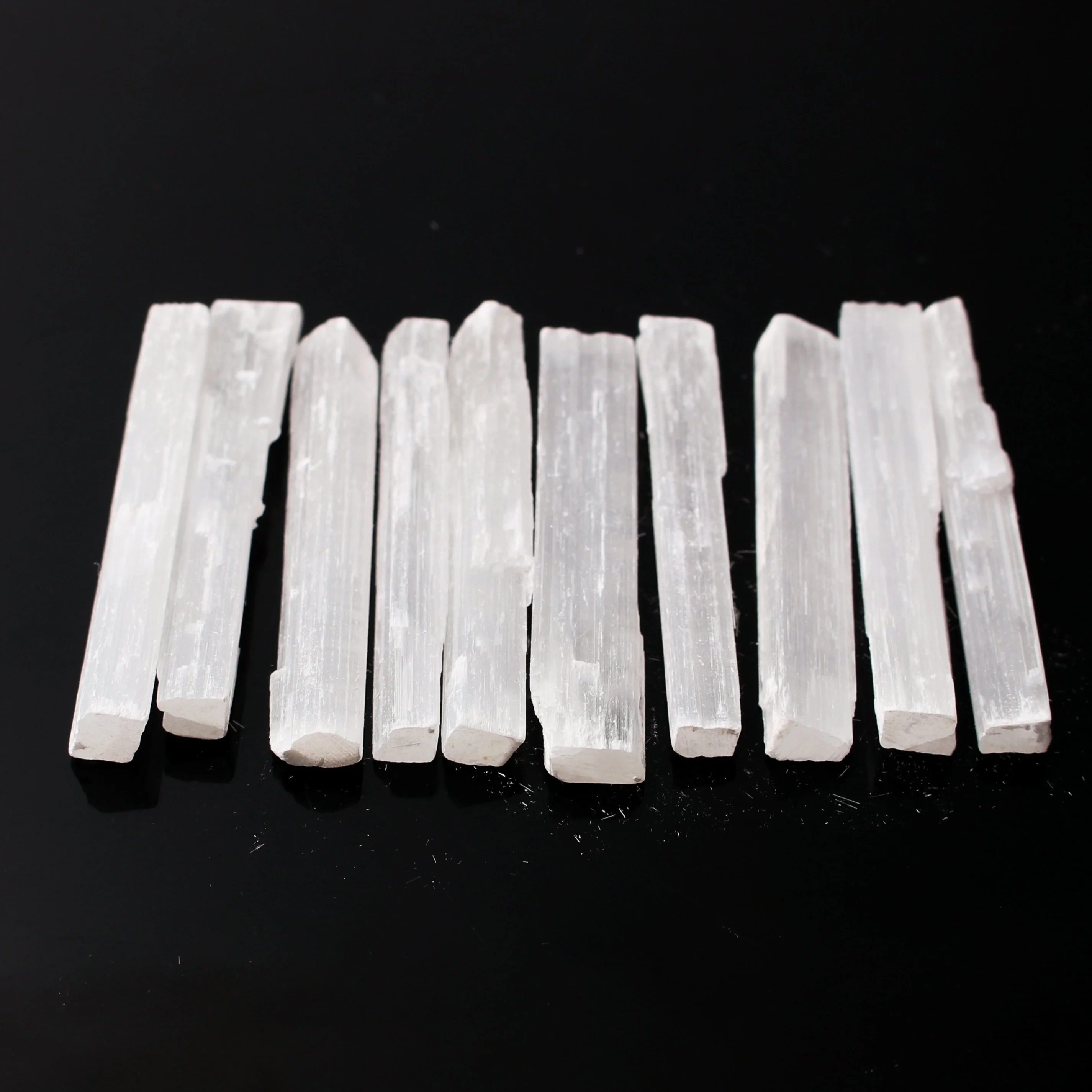 10pcs Natural White Selenite Crystal Stick Chips Gypsum Quartz Rough Minerals Specimen Point Healing Stone