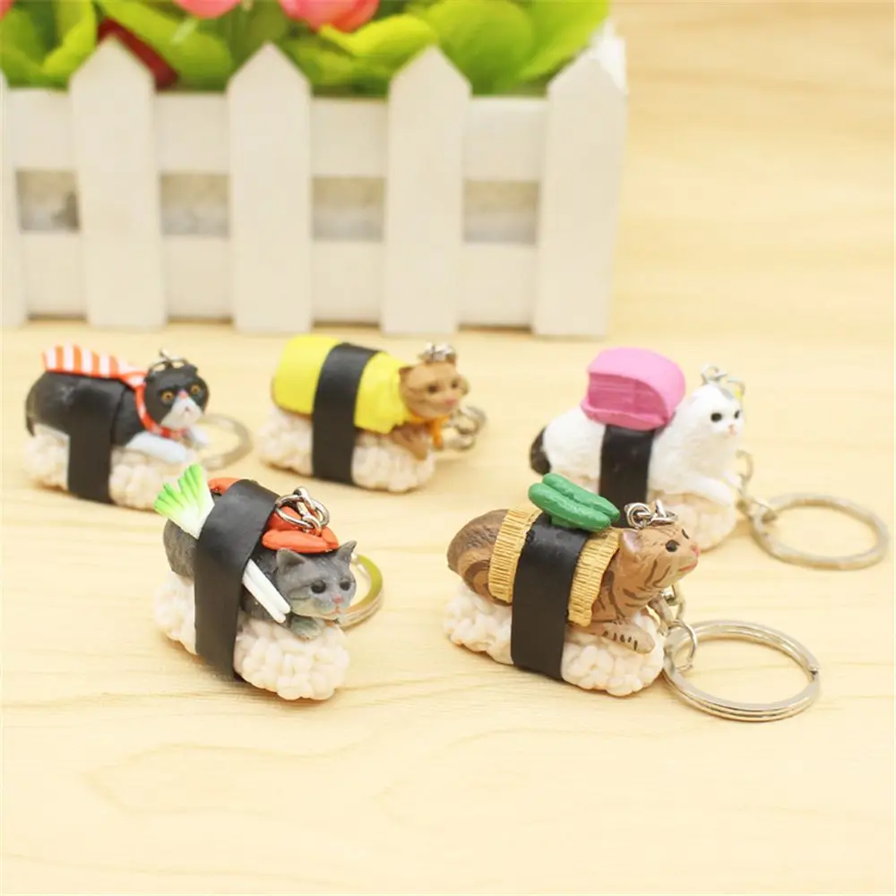 1 шт. персональный брелок Cartooon Sushi Cat для ключей в виде животных авто металлический