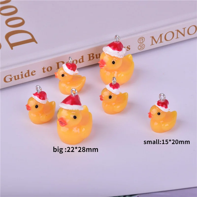 10pcs/pack Christmas Duck Charms Pendants for decoration necklace earring key chain Jewelry Making |