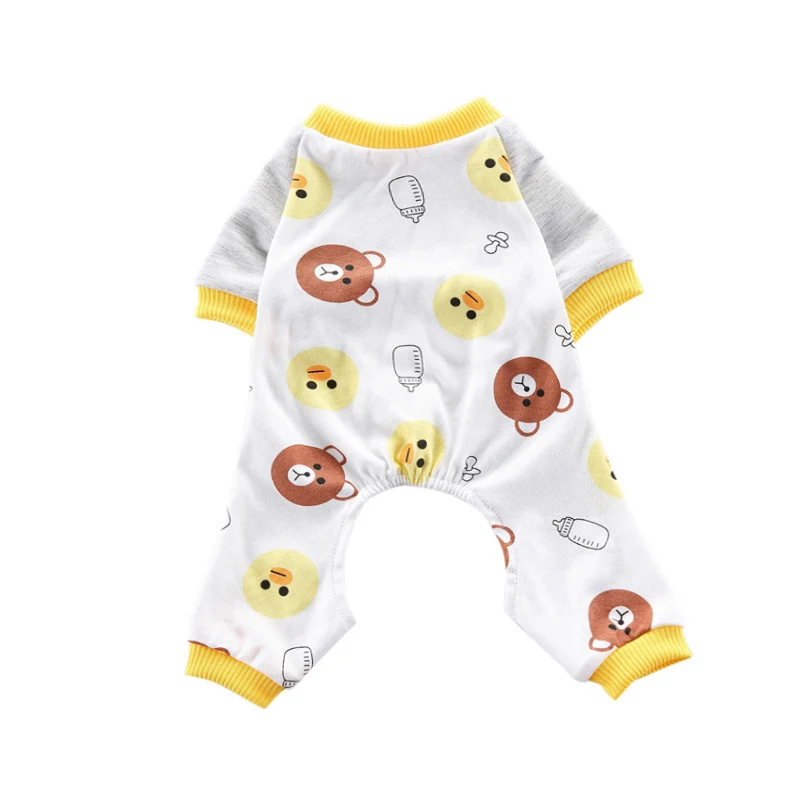 Cute Cat Clothes Pajamas Soft Vest T Shirt for Small Dogs Pet Clothes Clothing Cat Vest Jumpsuit Spring Autumn Outfit 35 - Цвет: Bear
