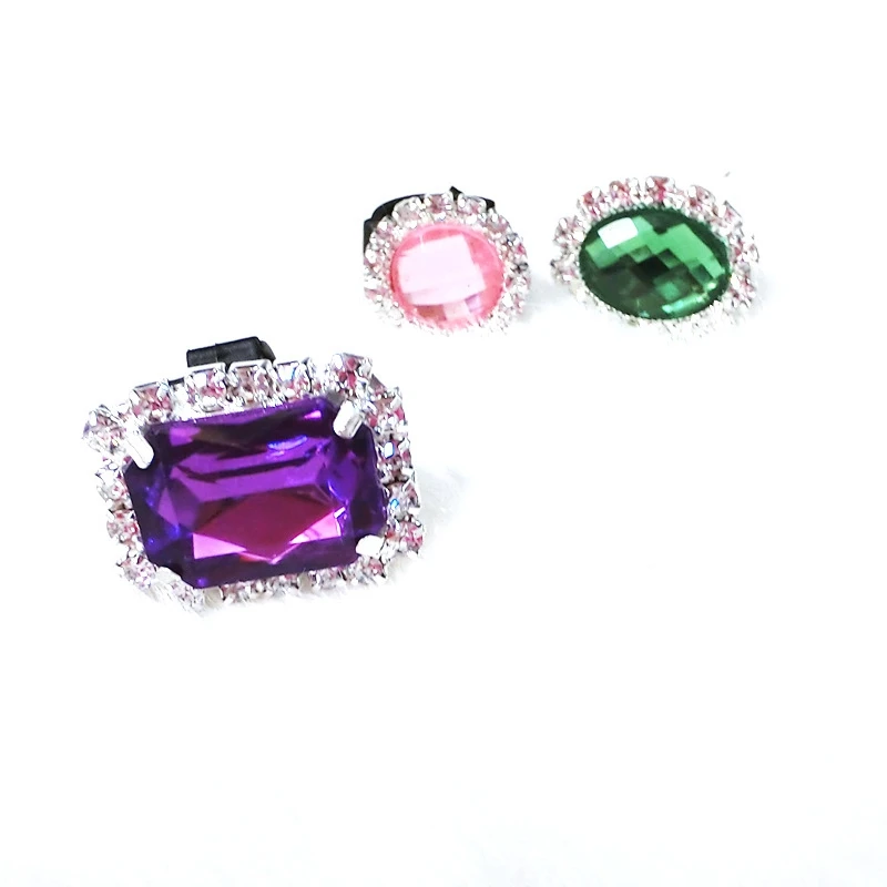 1 PCS Shiny Rhinestones Buckle Shoelaces Decoration Shoes Accessories Plastic Shoe Charms Design Shiny Rhinestones Kids Women