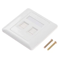 1pc 86 type computer socket panel rj45 cable interface outlet wall socket 2 ports easy to install