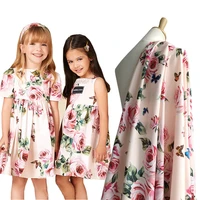 rose pattern imitation cotton and imitation bamboo knot digital printing fashion fabric childrens fabrc womens fabric