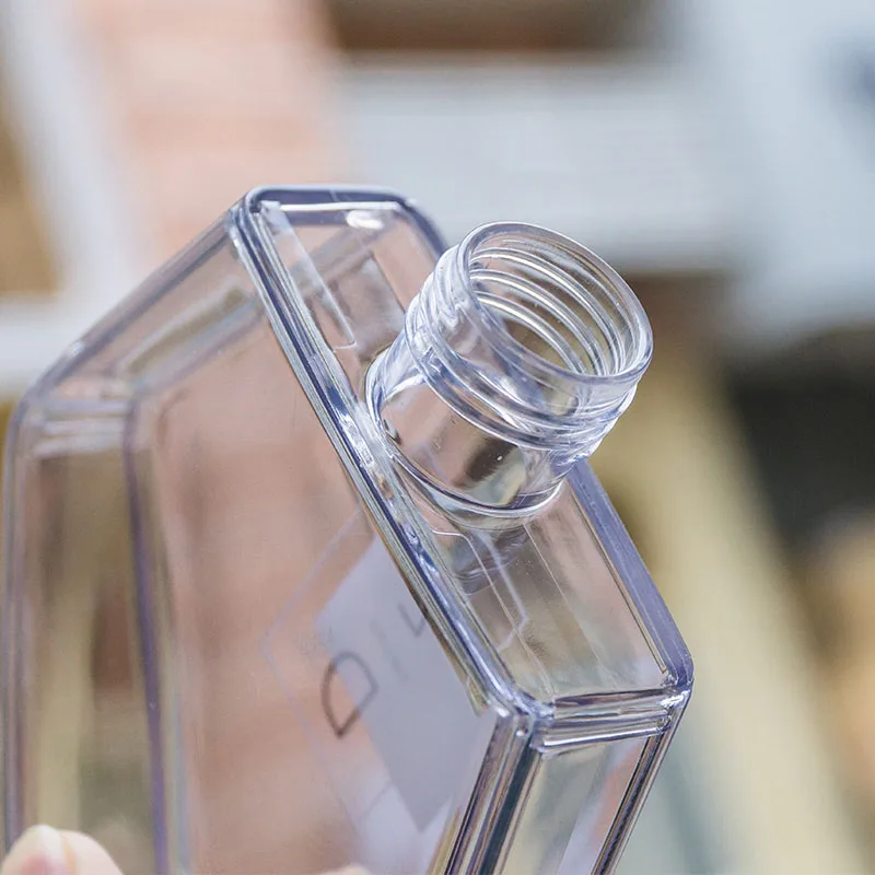 300 мл креативная пластиковая бутылка для воды с веревочной петлей плоский дизайн