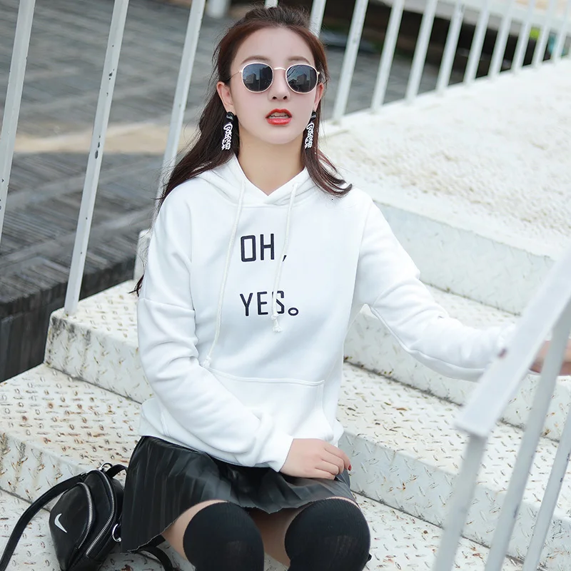 Женская спортивная одежда с капюшоном на осень белым розовым хлопковым пальто и