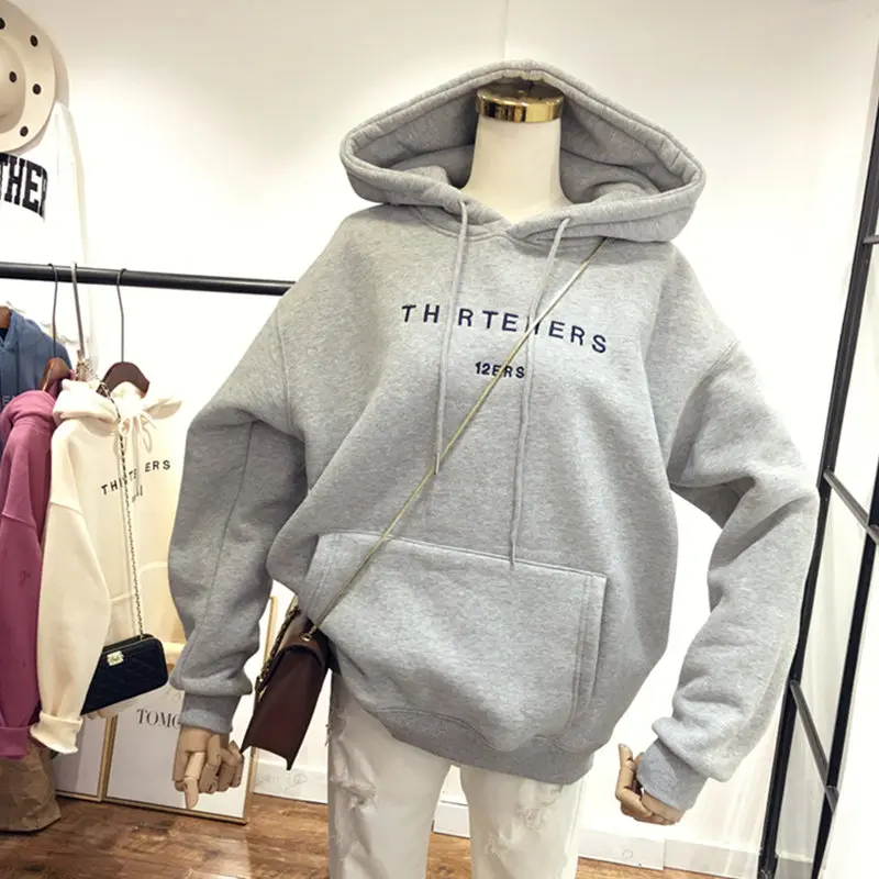 

2021 Autumn New Letter Loose Hooded Sweater Women Crewneck Sweatshirt Hoodies Women