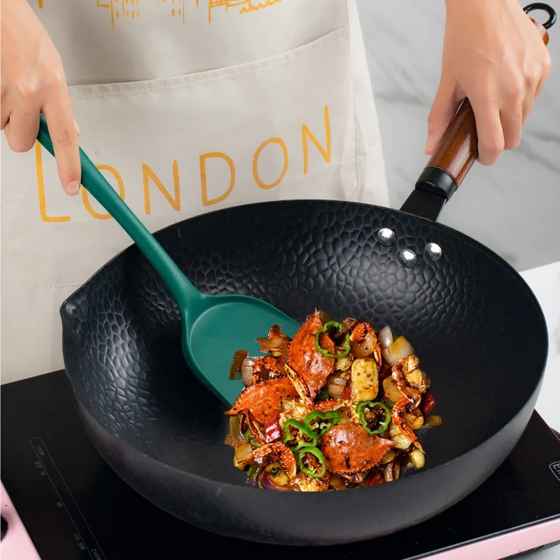 Набор термостойких силиконовых кухонных принадлежностей зеленая лопатка