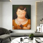Художественные картины Фернандо Ботеро на холсте женщина с жемчугом ожерелье плакаты и принты Настенная картина для гостиной настенный Декор