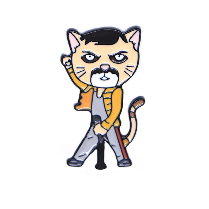 Заколки в виде кошки королевы эмалированные булавки супер звезды музыкальная