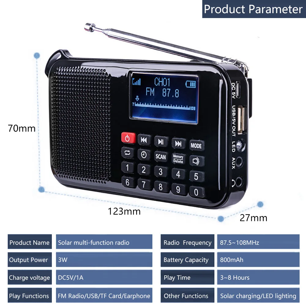 Мини мульти Функция FM радио с USB Micro SD карта TF AUX Наушники MP3 музыкальный плеер