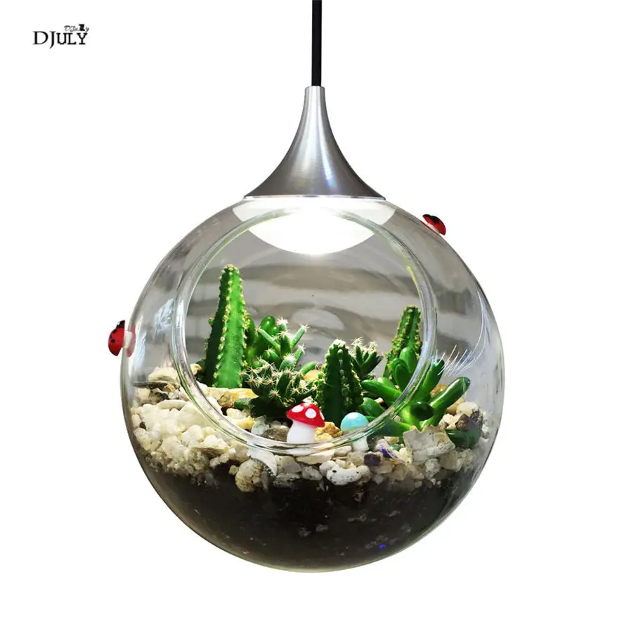 Стеклянный шар в стиле арт деко цветочный горшок водонепроницаемые светодиодные