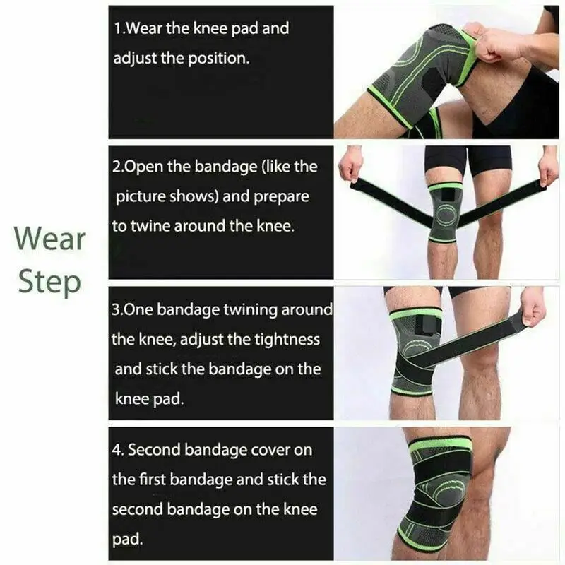 Наколенники 3D компрессионные эластичный пояс под давлением для бега баскетбола