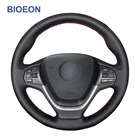 Ручное шитье, черная пленка из искусственной кожи Чехлы рулевого колеса автомобиля для BMW X3 F25 2010-2017 X4 F26 2014-2018