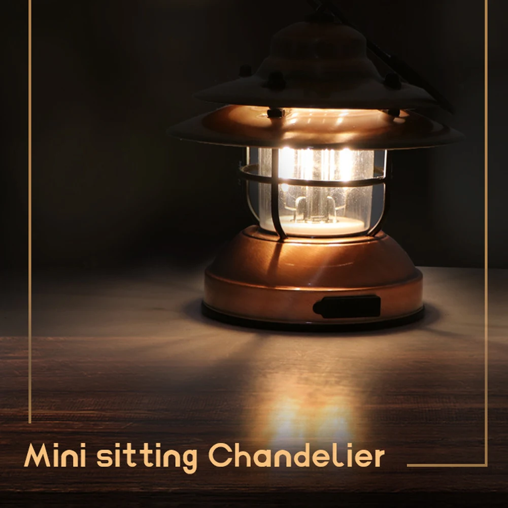 

Camping Light Multifunction Night Walking Emergency Outdoor Sports USB Charging With Hanging Hook Vintage Tent Battery Powered