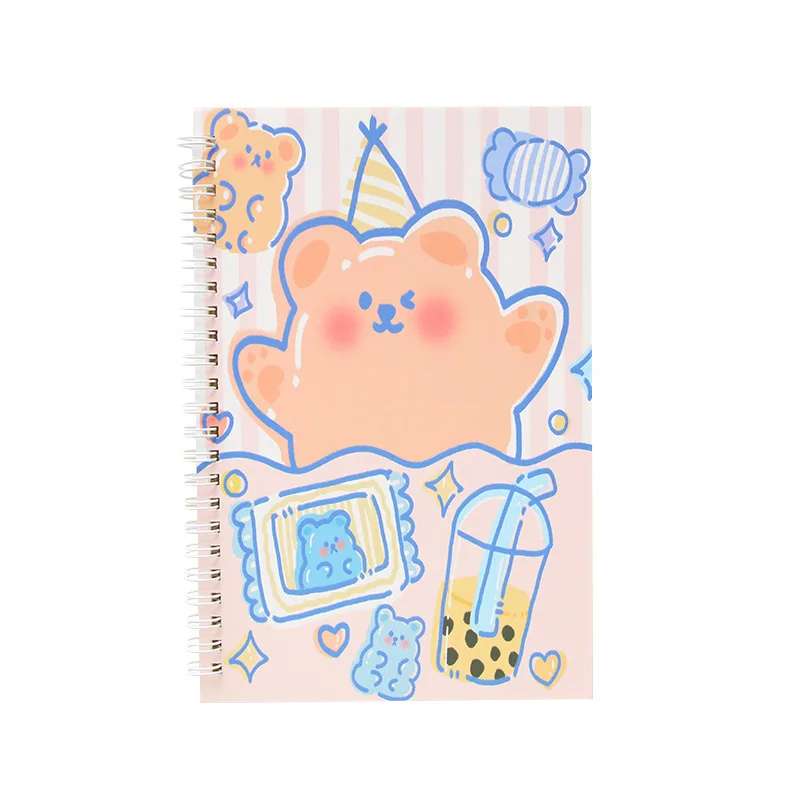 Милый мультяшный спиральный блокнот A5 60 листов милый кролик медведь ежедневник
