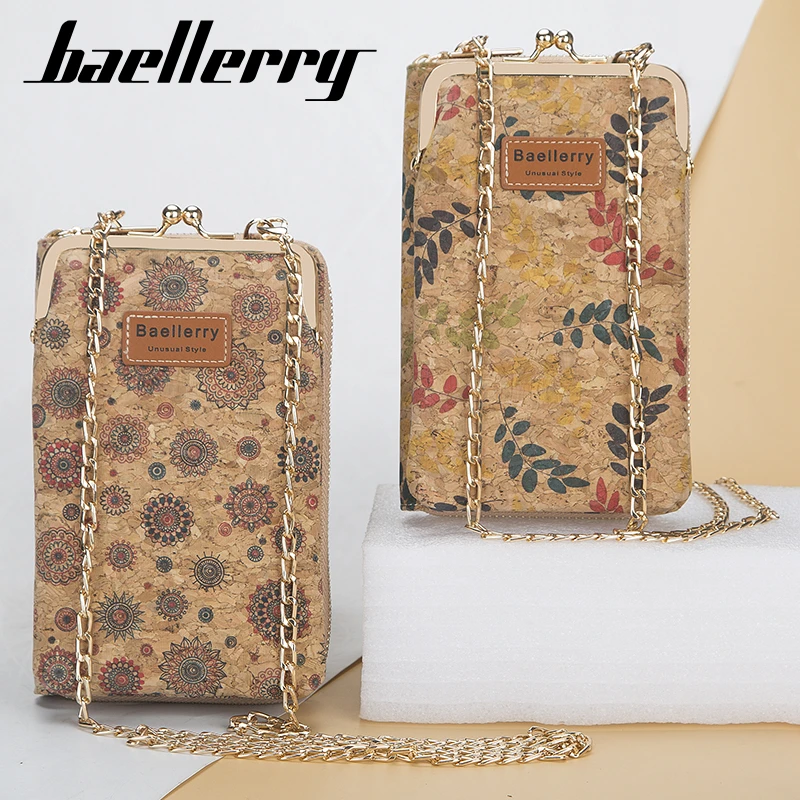 

Women's Wallet Mobile Phone Bag Female Korean Large-capacity Floral Printed Messenger Bag Fashion Wood Grain Multi-card Lady