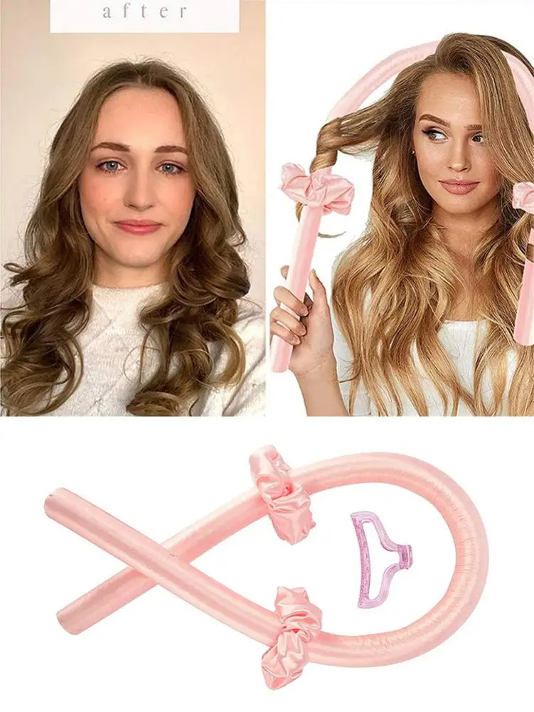

Heatless Hair Curling Rod Headband Lazy Curler No Heat Curls Ribbon Hair Rollers Sleeping Headband Hair Curling Ribbon