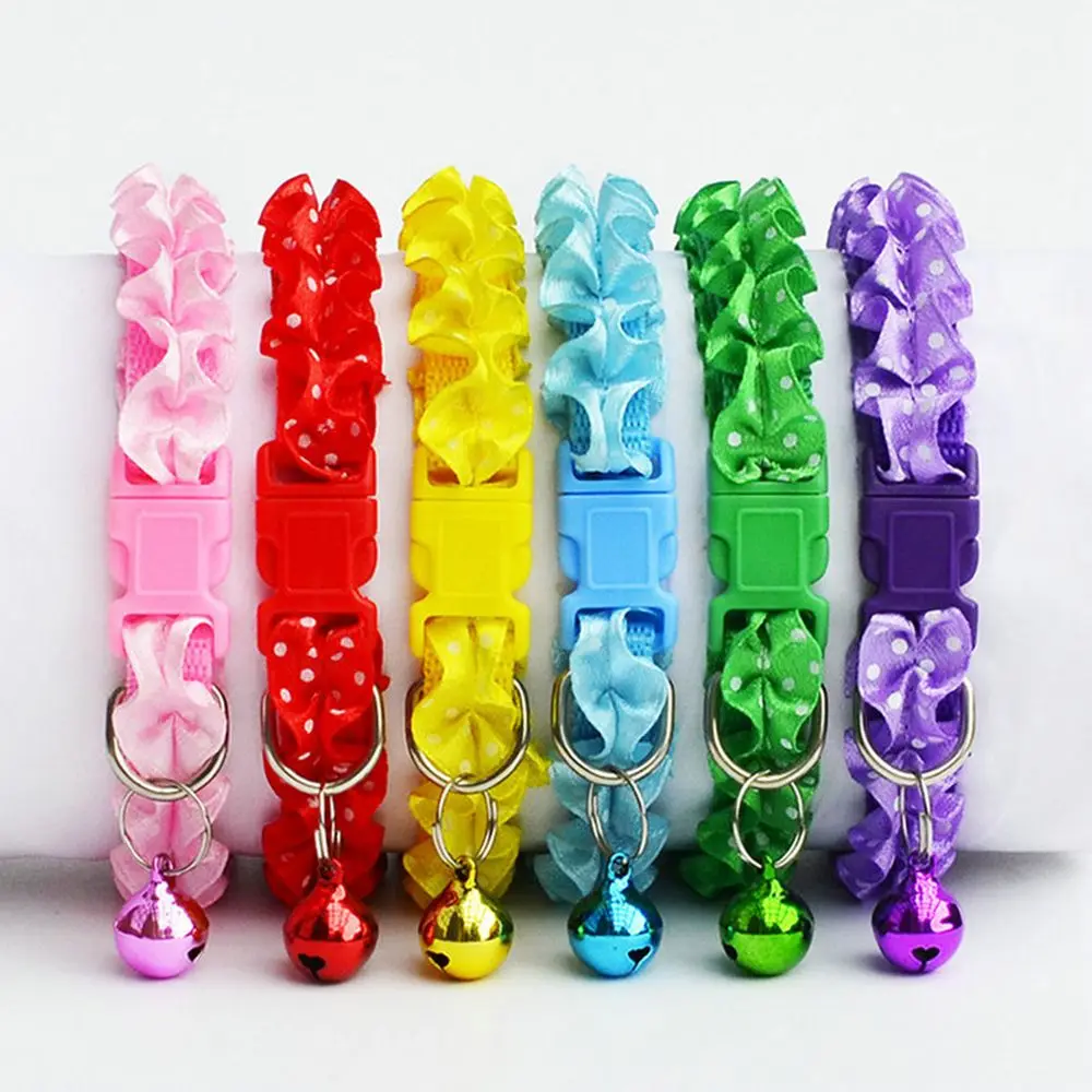 Ошейник для питомца кота с колокольчиком аварийное отсоединение модные