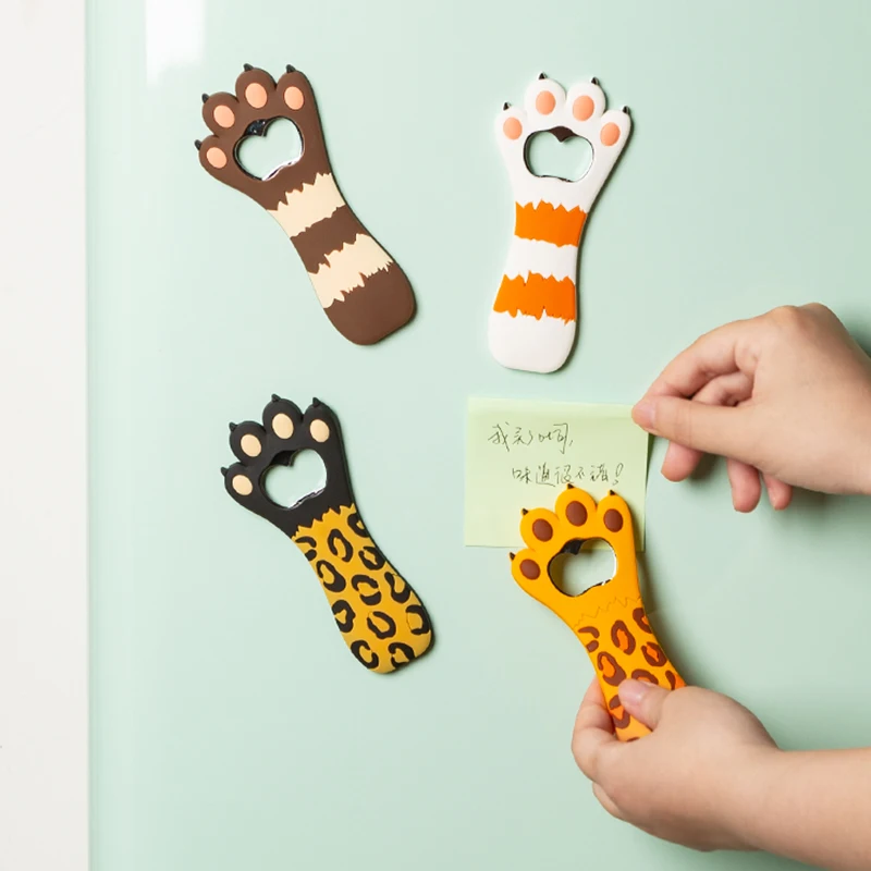 

Симпатичная открывалка для пивных бутылок с кошачьими крапанами, магнит для холодильника, индивидуальная стандартная красная открывалка д...