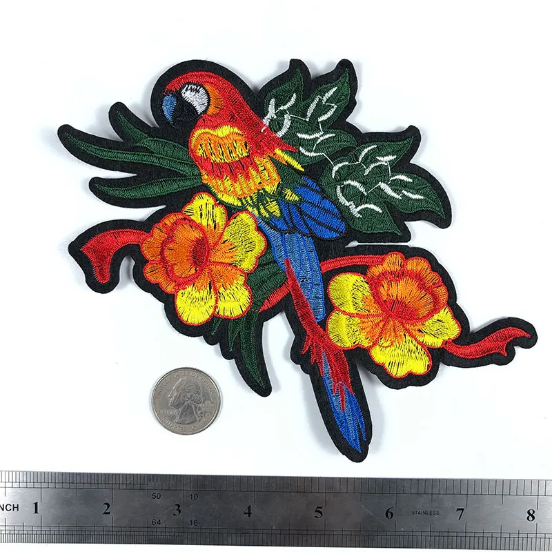 2 шт. пара попугаев счастливая птица вышитая декоративная наклейка с полной