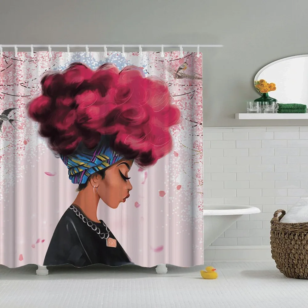 Черная занавеска для душа Dafield девушек Женский Художественный набор