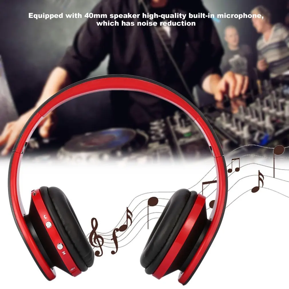Bluetooth наушники с микрофоном для мобильного компьютера планшета тяжелый бас складной портативный регулируемый для iPhone ПК ноутбука 3,5 мм аудио