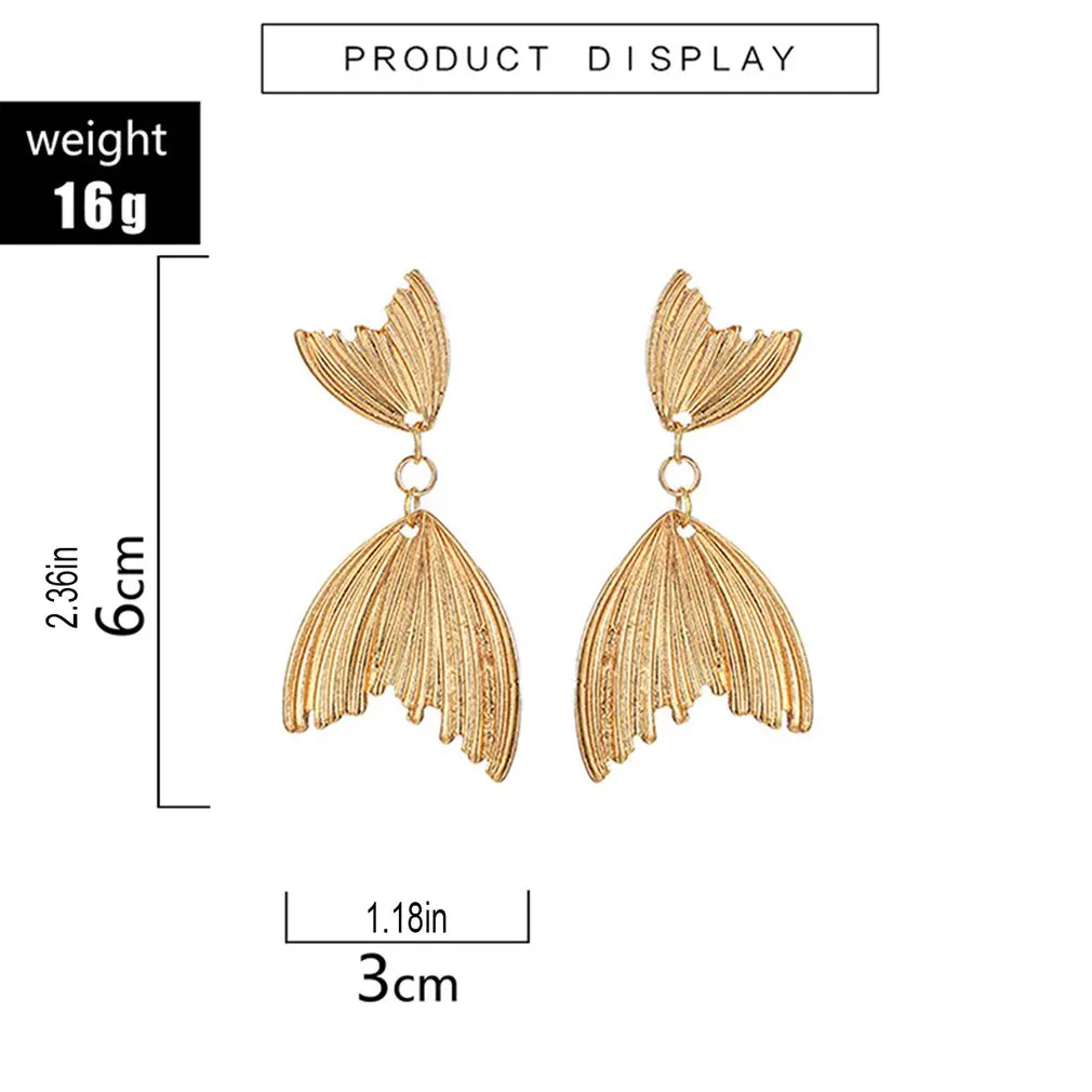 

Gold Color Metal Shell Drop Earrings Romantic Summer Unique Alloy Shell Shape Dangle Earrings For Women Mermaid Jewelry