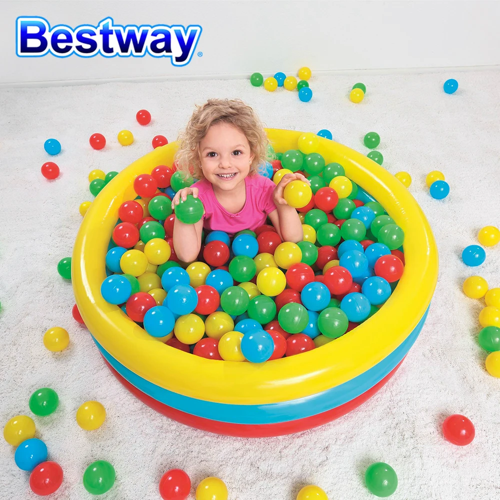 Bestway 93501 Inflatable colorful Pool for Kids Play 3-Layer Portable Collision Avoidance Kids' Summer Pools with 25 Ocean Balls