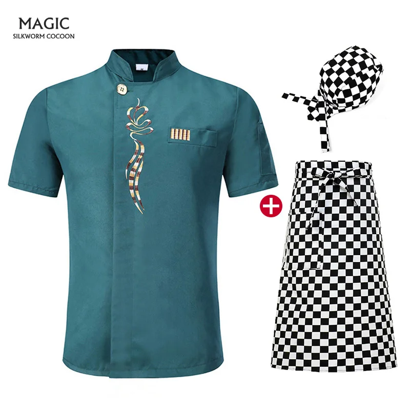 hotel Cook chef apron workwear wholesale short sleeves kitchen uniform Restaurant Catering jacket new hat beauty | Тематическая