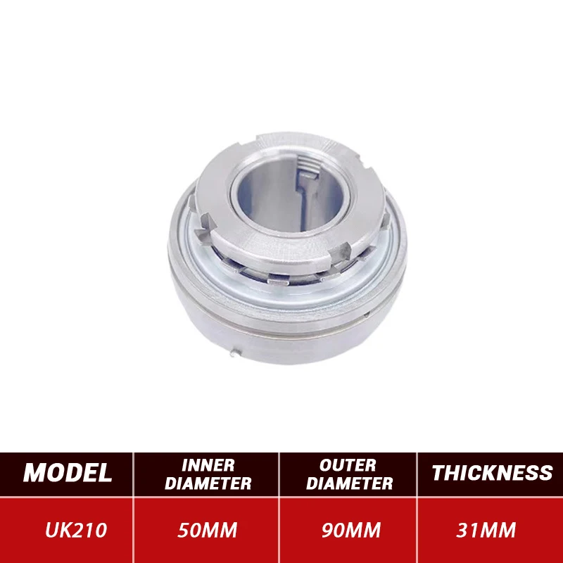 

3 шт., подшипники для наружной проволоки UK210, подшипники для металлических опорных колодок UK210 50 мм * 90 мм * 31 мм, стальные подшипники высокого к...