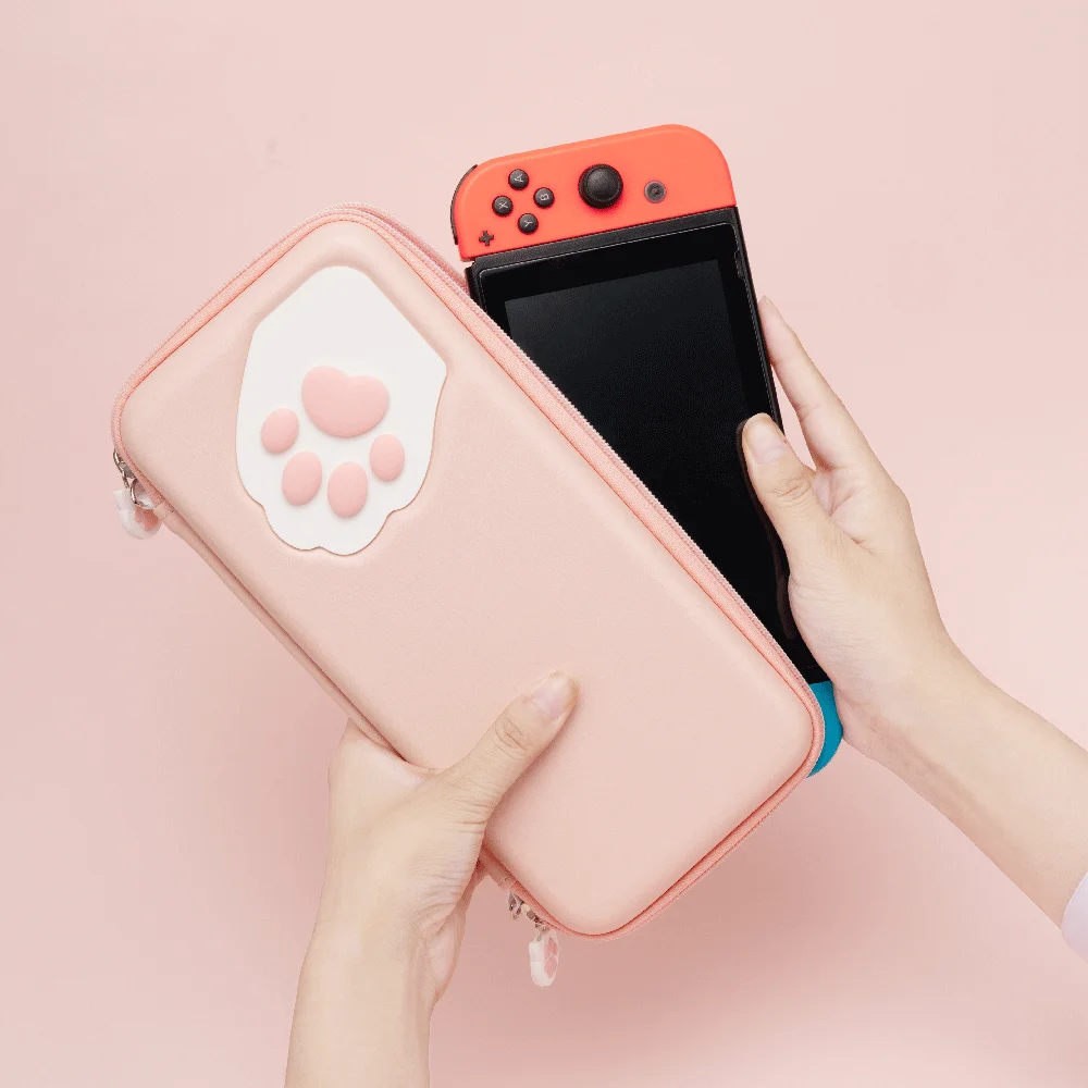 GeekShare Nintendo Switch Storage Bag Cute Cat Claw CP Hard Portable Bags For Lite And OLED Card Box NS Game Console | Электроника