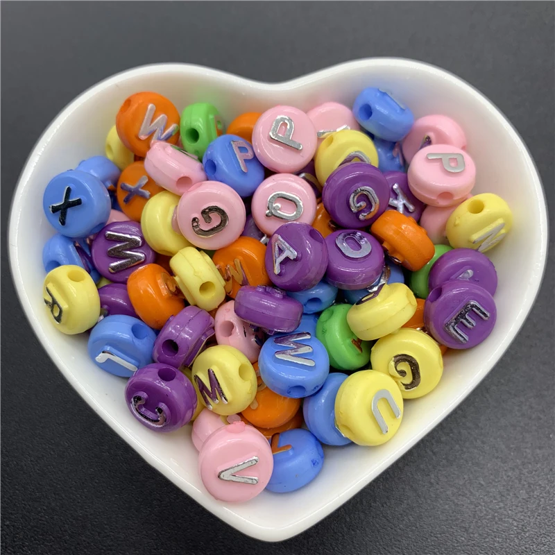 50 шт./лот 10 мм акриловые разделенные Бусины овальные Смешанные Буквы Алфавит