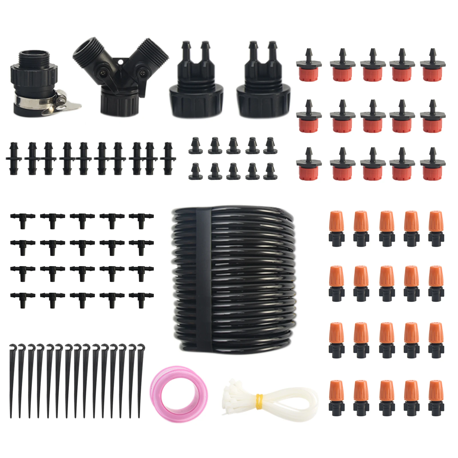 

131pcs Home Flowers Plants Adjustable Misting Nozzles Outdoor Agriculture Greenhouse Garden Watering System Drip Irrigation Kit