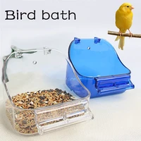 plastic bird bowl hanging on the cage parrots pigeon feeder hamster bowl water cup with hook small pet bath tub pet supplies