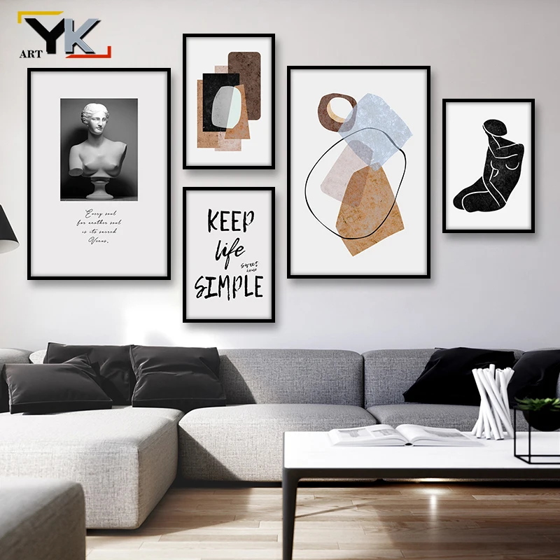 Abstract Line Art Woman Venus Statue Nordic Posters Print Keep Life Simple Canvas Painting Cuadros Wall Picture Home Decor | Дом и сад