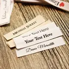 15*70 мм Хлопок с логотипом или текстом шитье аксессуары Этикетка, бирки для вязаных изделий, на заказ, персонализированная, технические, Подарочные бирки