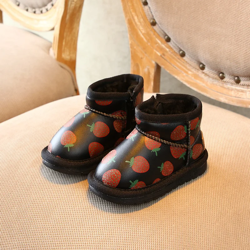 Новинка зимние сапоги для малышей Теплые ботильоны маленьких девочек детская