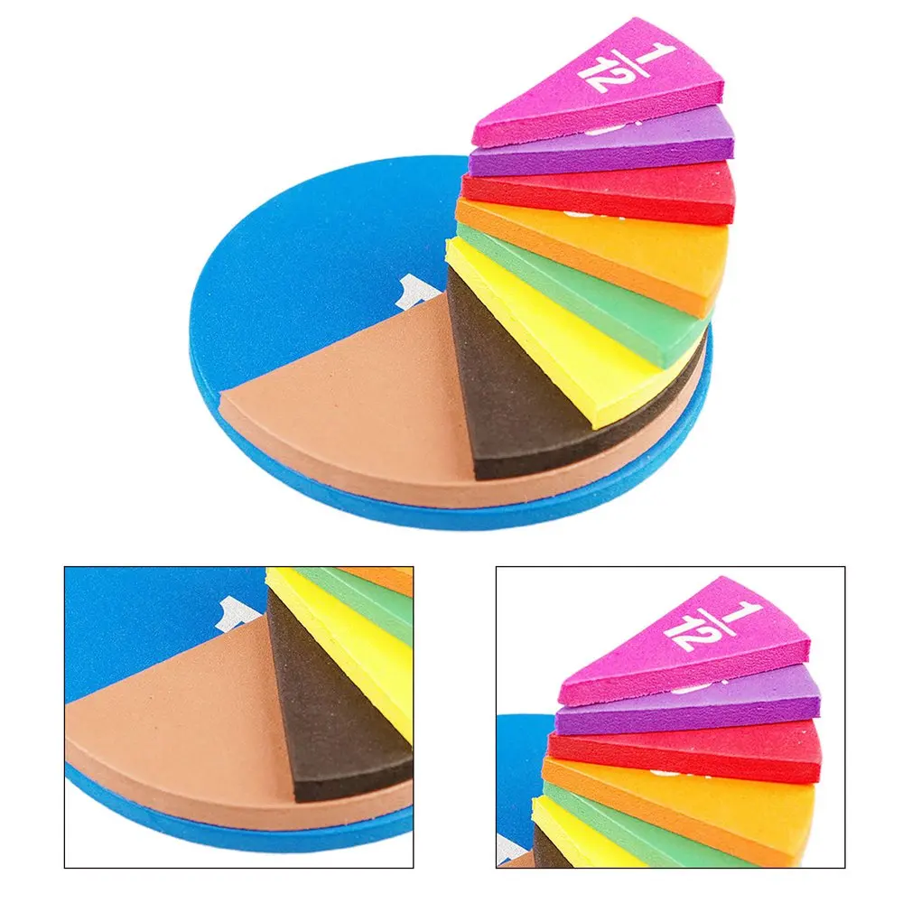 Juego de matem&aacute;ticas de educaci&oacute;n temprana para ni&ntilde;os, juego de matem&aacute;ticas sin im&aacute;n, con fracciones circulares, 51 piezas-1