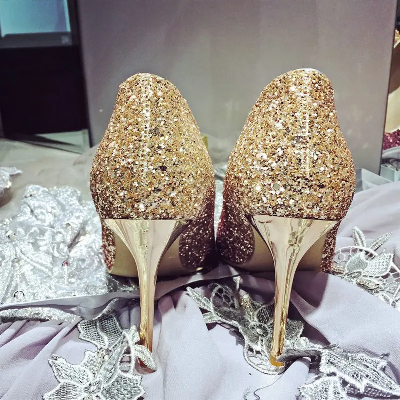 ZawsThia/блестящие женские свадебные туфли из натуральной кожи на высоком каблуке