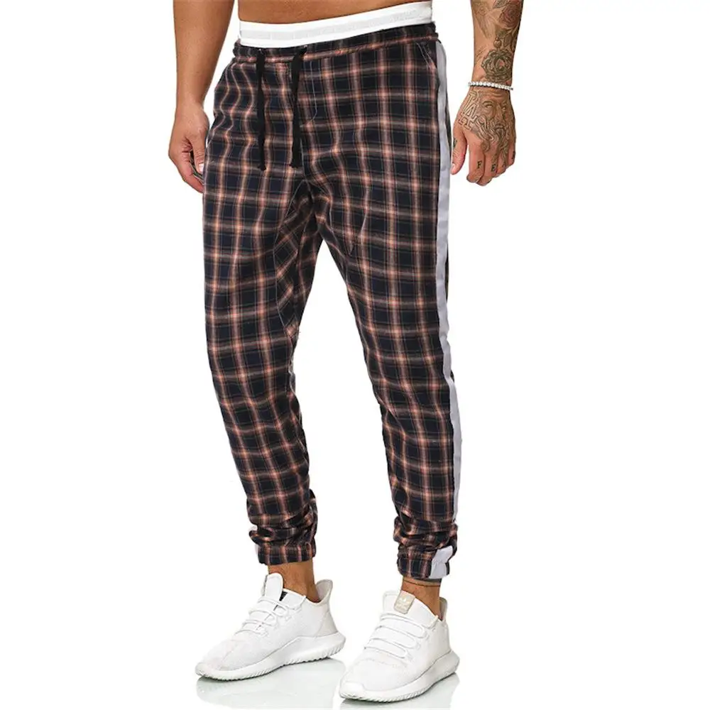 

Men's Joggers Plaid Pants Men Straight Harem Pants Trousers Harajuku Streetwear High Street Fashion Casual Sweatpants