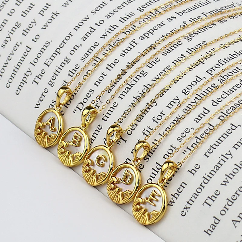 

Women Luxury Necklace 26 Letter Pendant Gold Copper Material High Quality Ladies Clavicle Chain Exquisite Gift Jewelry